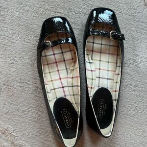 Coach Black Patent Leather Flats